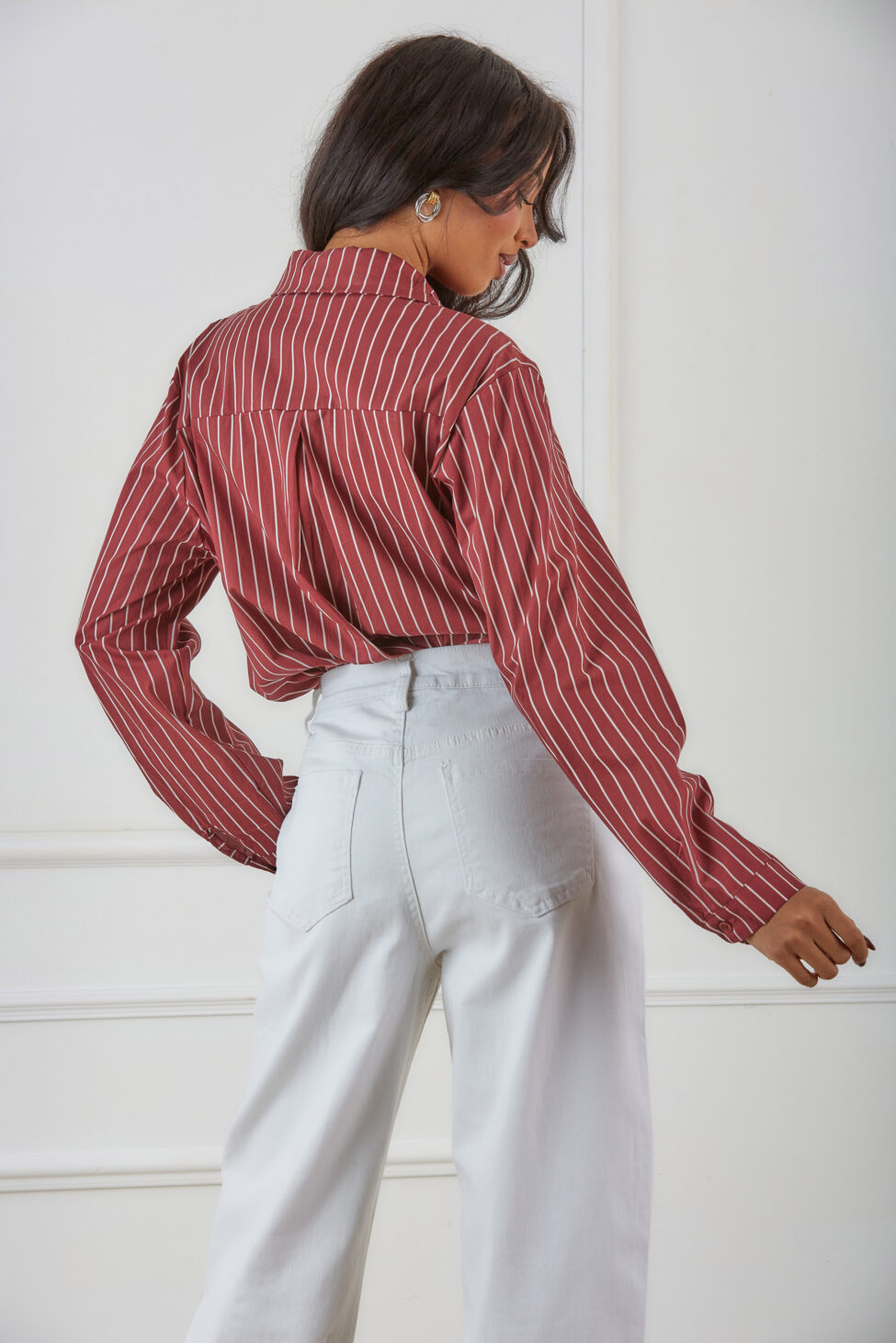 Lolly πουκάμισο με ρίγες μπορντό - Image 3