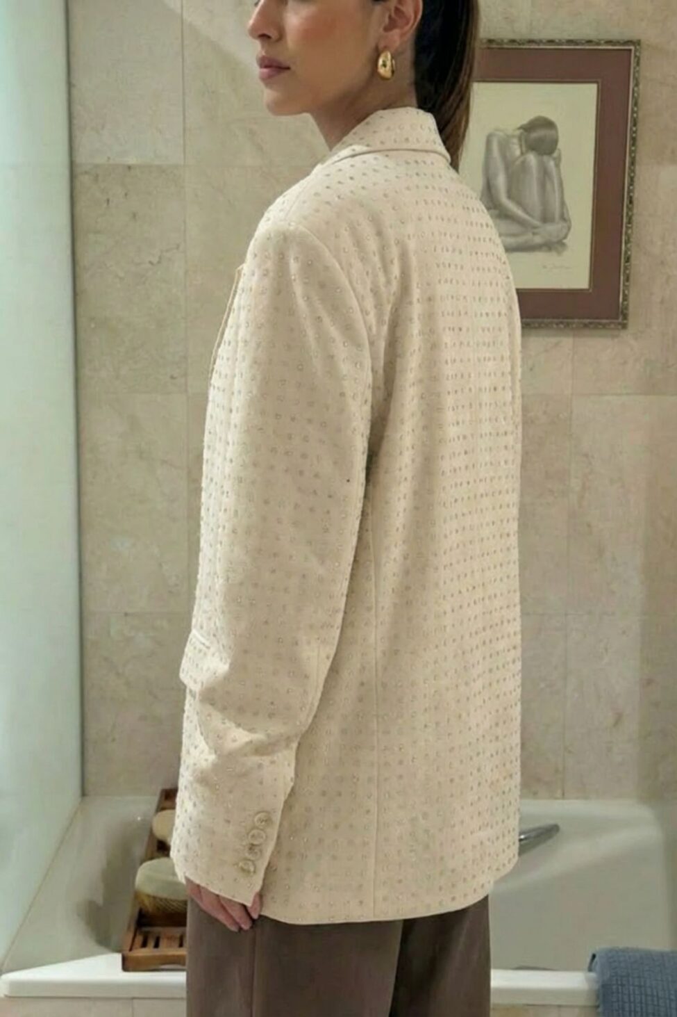 Lovita Σακάκι Με Στρας μπεζ - Image 2