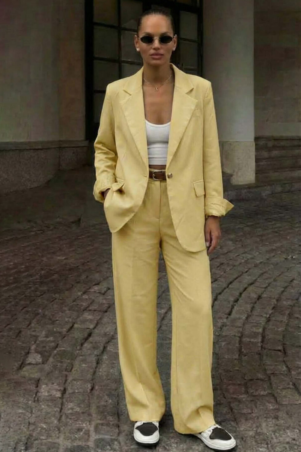 Luther σετ σακάκι παντελόνι κίτρινο - Image 2