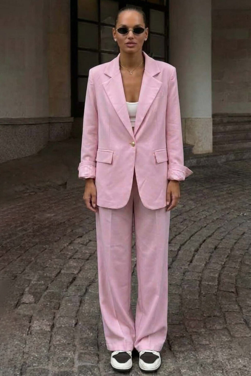 Luther σετ σακάκι παντελόνι ροζ - Image 2