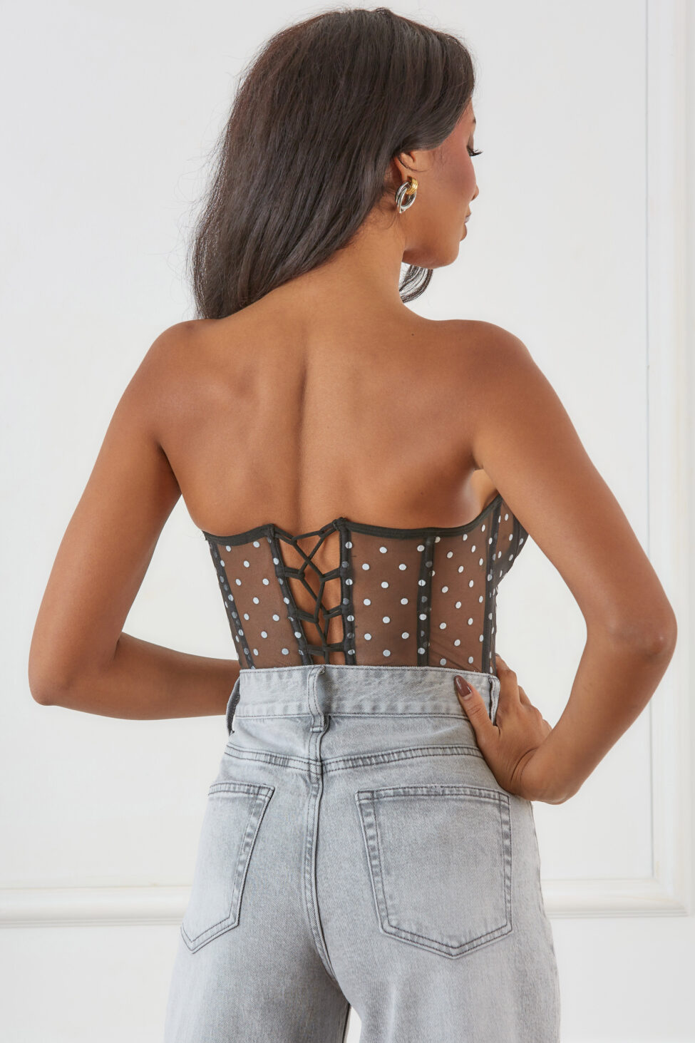 Merit κορσές πουά μαύρο - Image 6