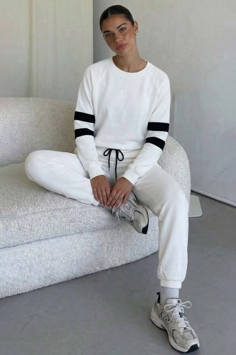 Miu σετ φούτερ παντελόνι λευκό - Image 2