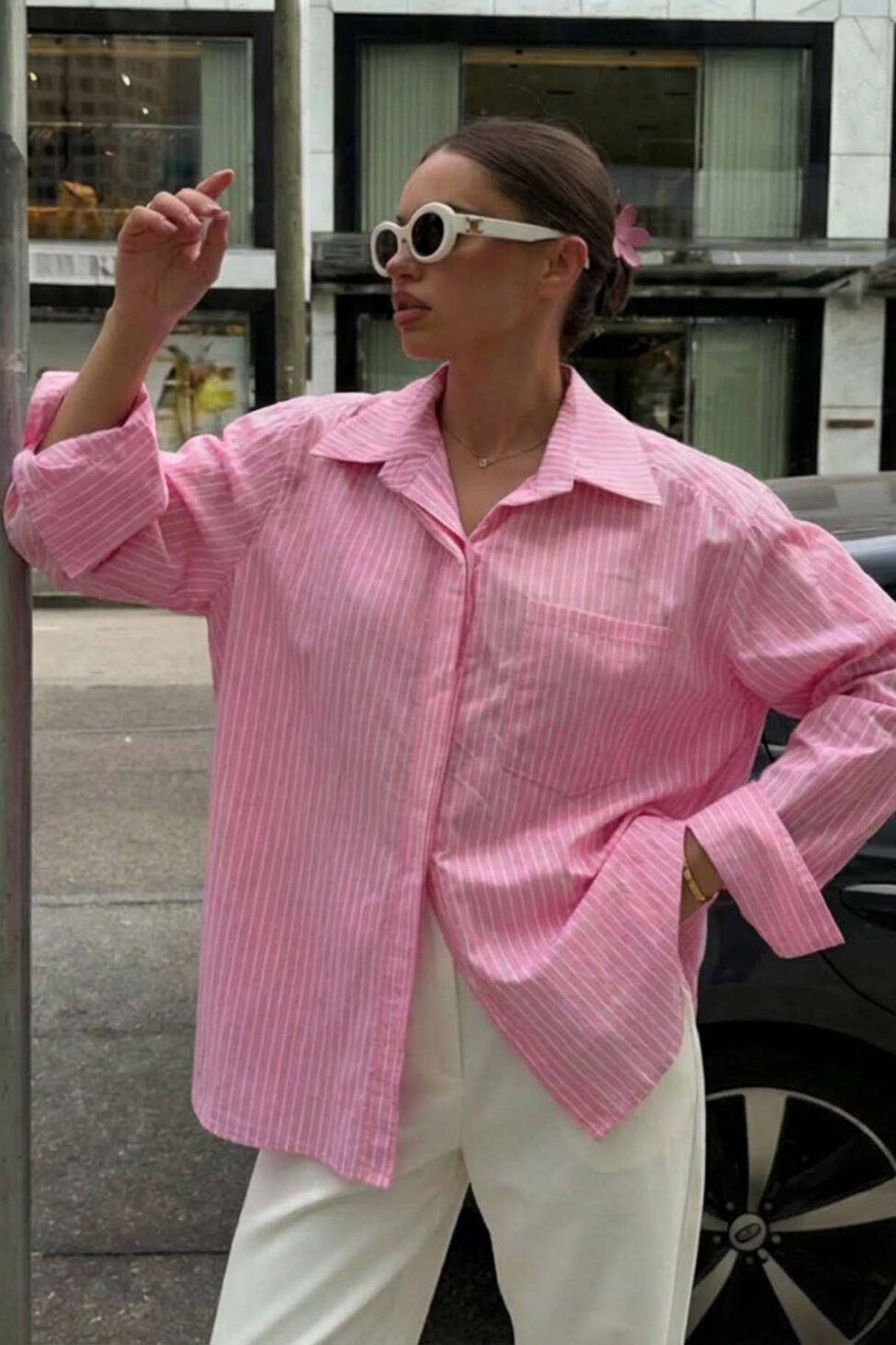 Monroe πουκάμισο με ρίγες ροζ - Image 2
