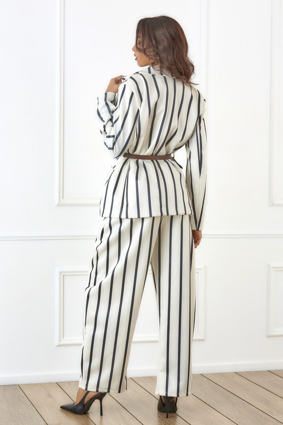 Nautica σετ σακάκι παντελόνι ριγέ εκρού - Image 3