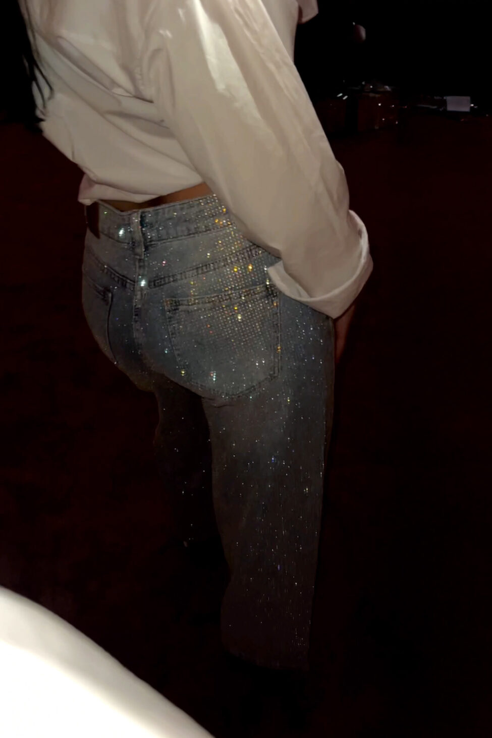 Paris τζιν παντελόνι με στρας μπλε - Image 3