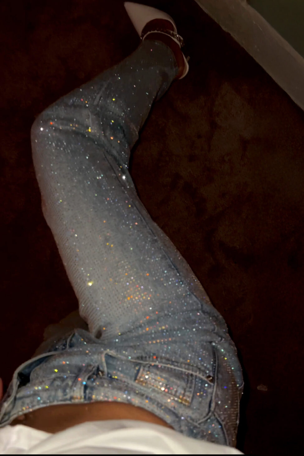 Paris τζιν παντελόνι με στρας μπλε - Image 4