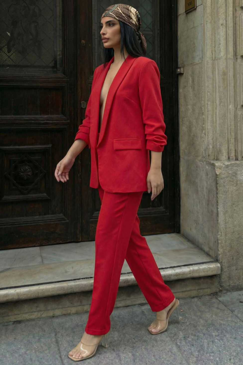 Perry σετ σακάκι παντελόνι κόκκινο - Image 2
