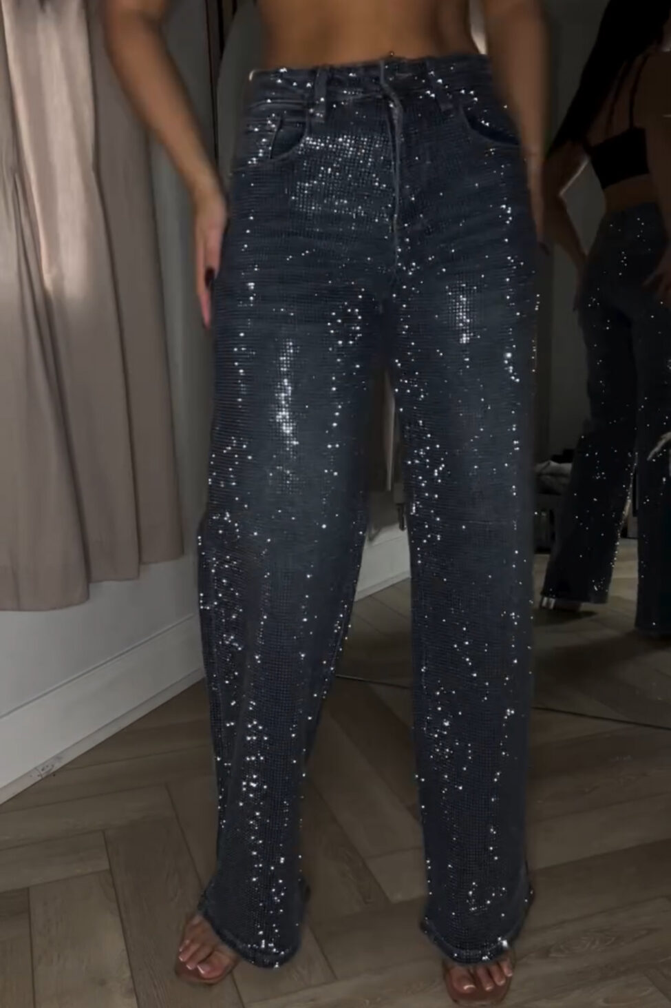 Playgirl τζιν παντελόνι με στρας γκρι - Image 2