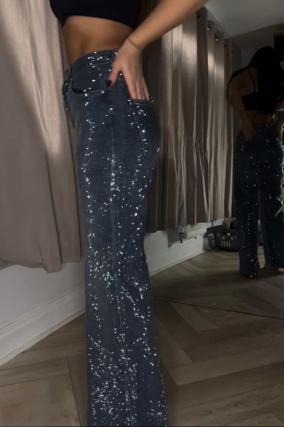 Playgirl τζιν παντελόνι με στρας γκρι - Image 3