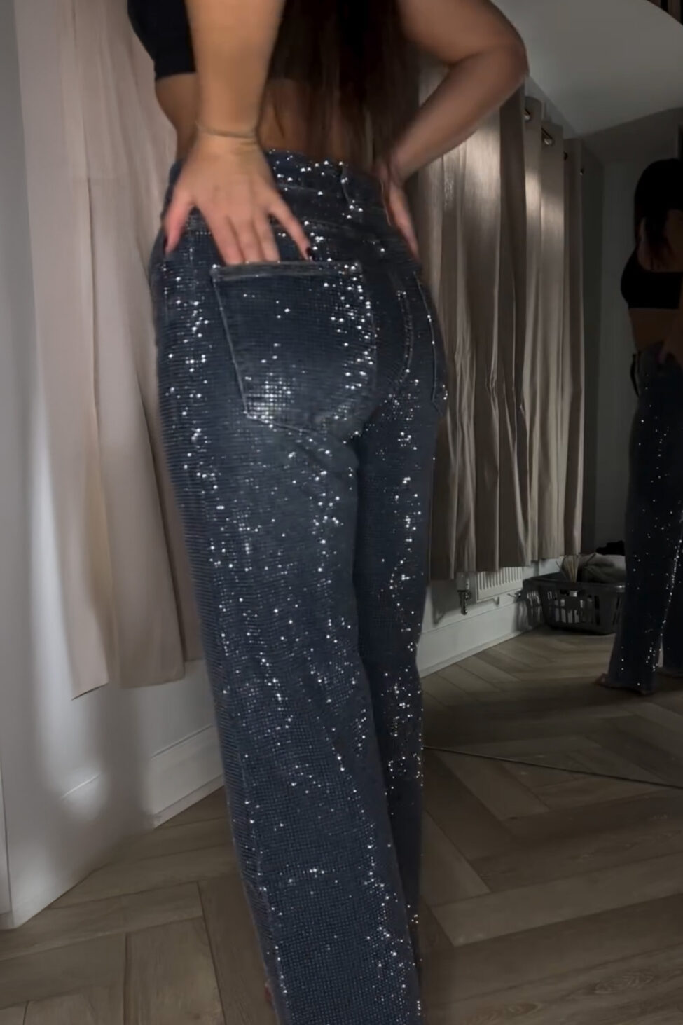 Playgirl τζιν παντελόνι με στρας γκρι - Image 4