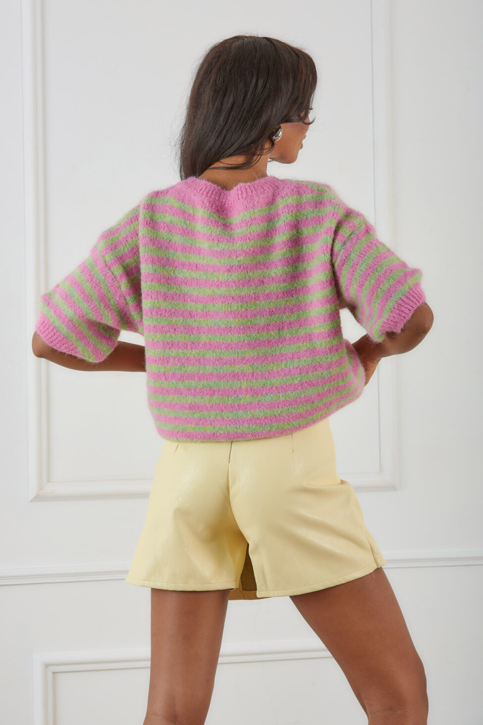 Poppi πουλόβερ με ρίγες ροζ - Image 3