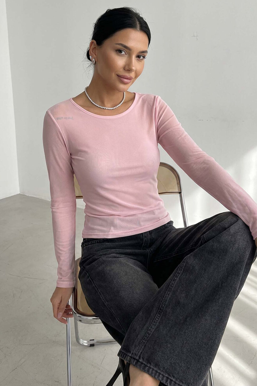 Publish διαφανή μακρυμάνικη μπλούζα ροζ - Image 2