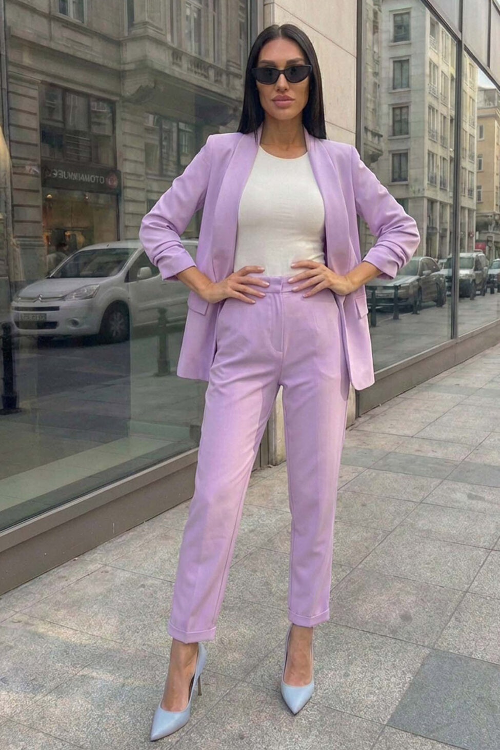 Raelyn σετ σακάκι παντελόνι λιλά - Image 2