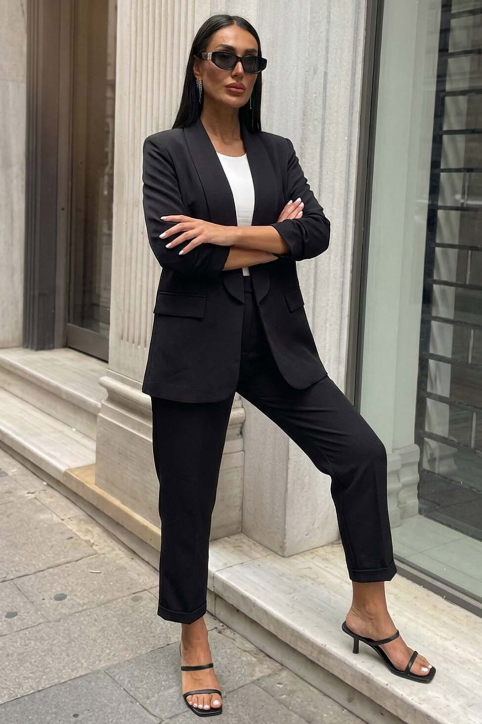 Raelyn σετ σακάκι παντελόνι μαύρο - Image 2