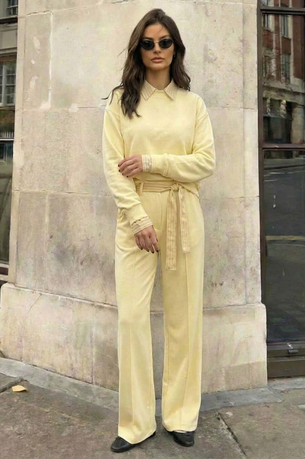 Relate σετ φούτερ παντελόνι κίτρινο - Image 2