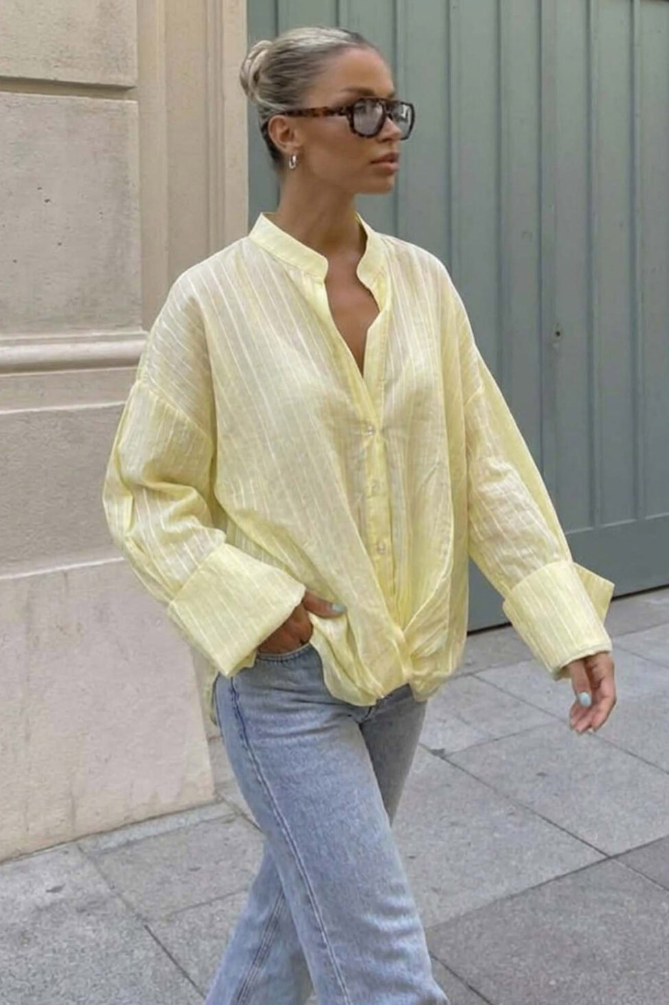 Rosea πουκάμισο με ρίγες κίτρινο - Image 2