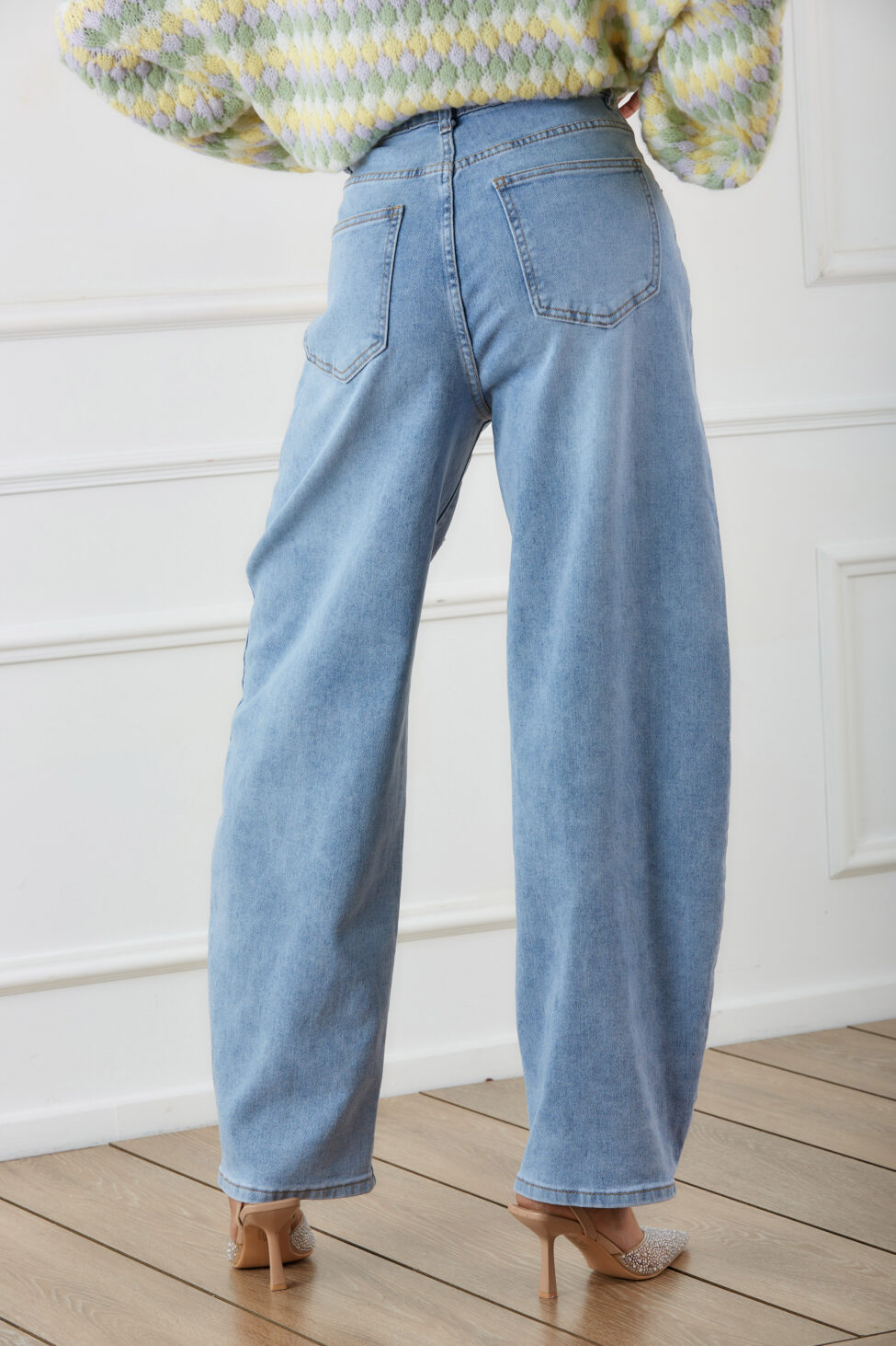 Rubie τζιν με πέρλες και αποσπώμενο κορδόνι μπλε - Image 4