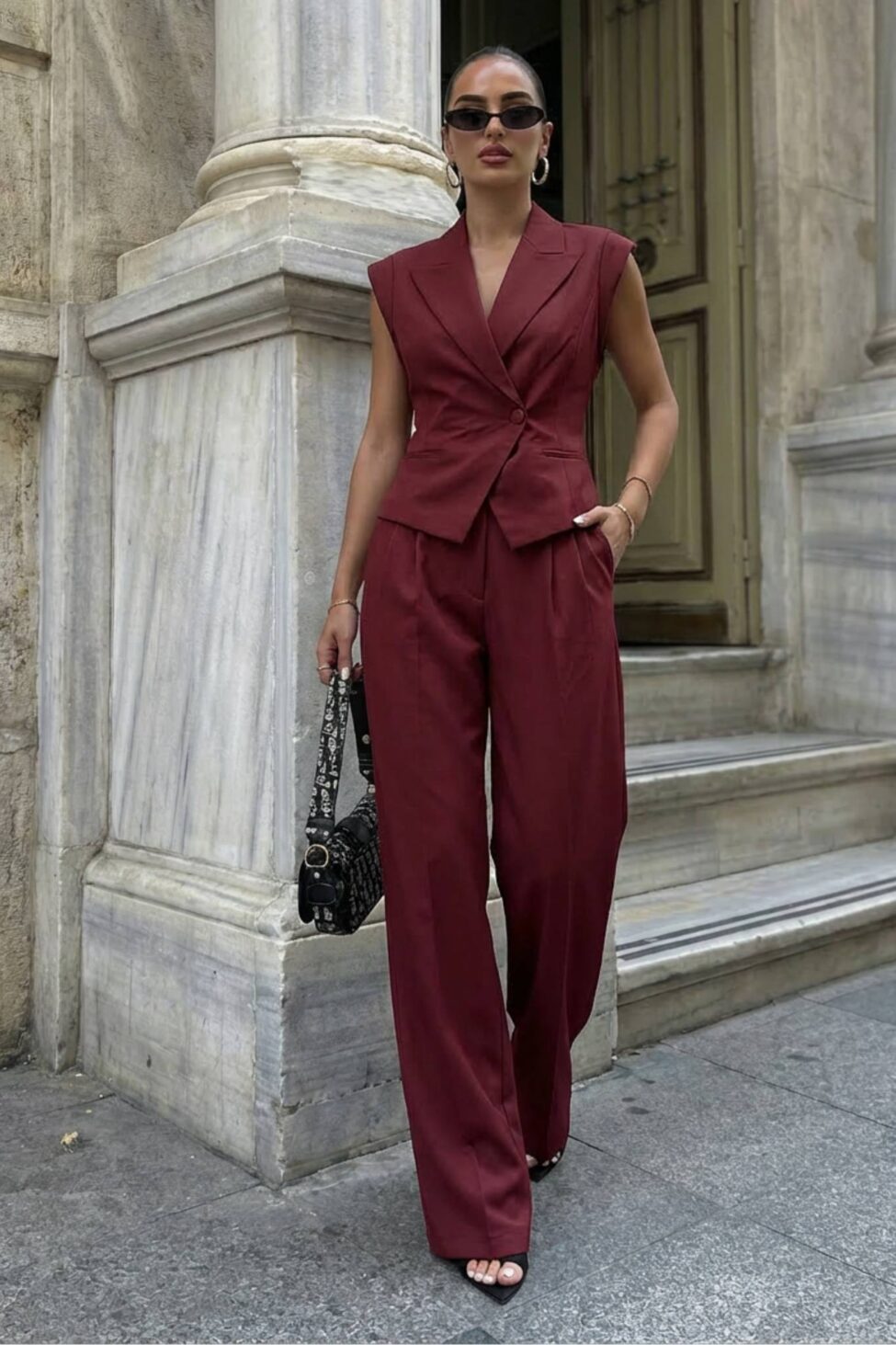 Rylan Σετ Γιλέκο Παντελόνι μπορντό - Image 2