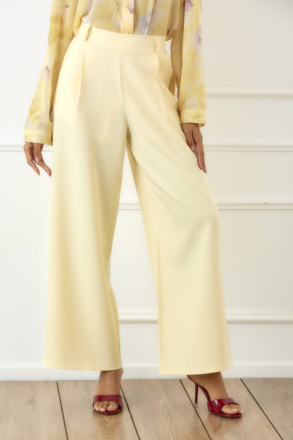 Seniora σετ σακάκι παντελόνι κίτρινο - Image 3