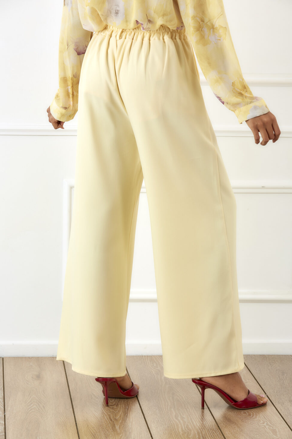 Seniora σετ σακάκι παντελόνι κίτρινο - Image 4