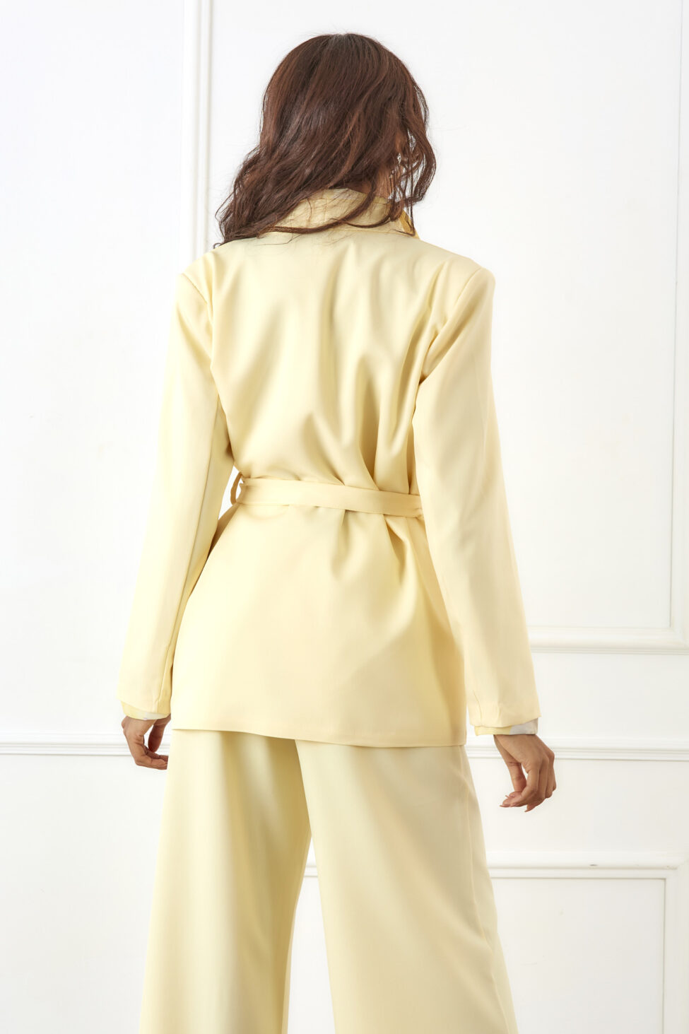 Seniora σετ σακάκι παντελόνι κίτρινο - Image 5