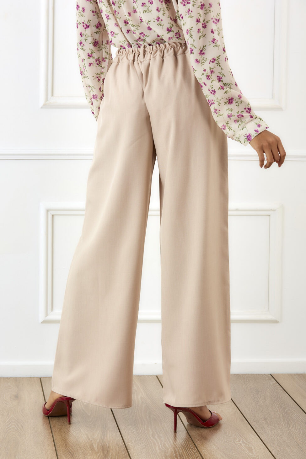 Seniora σετ σακάκι παντελόνι μπεζ - Image 4