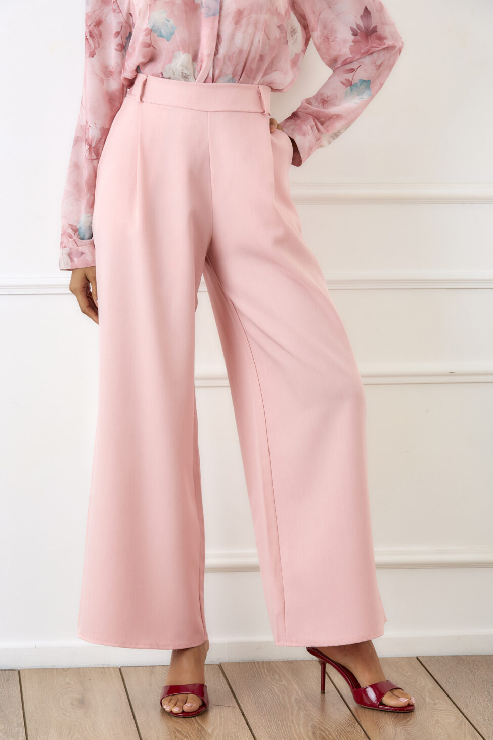 Seniora σετ σακάκι παντελόνι ροζ - Image 3