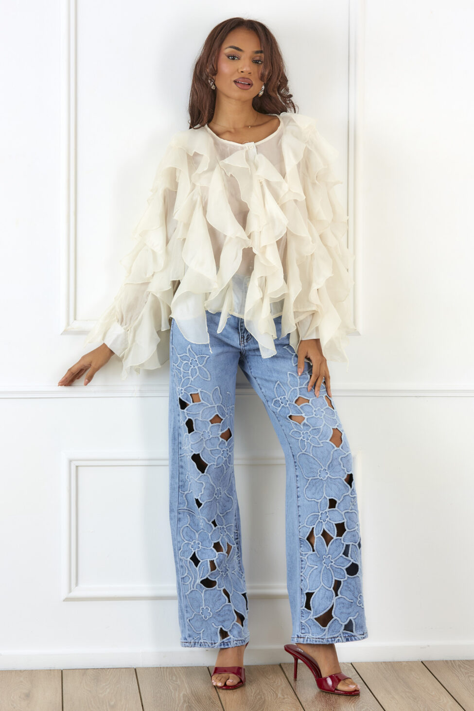 Sentero πουκάμισο με βολάν εκρού - Image 2