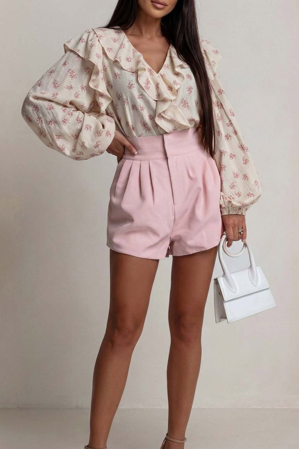 Shiloh ψηλόμεσο σορτς ροζ - Image 2