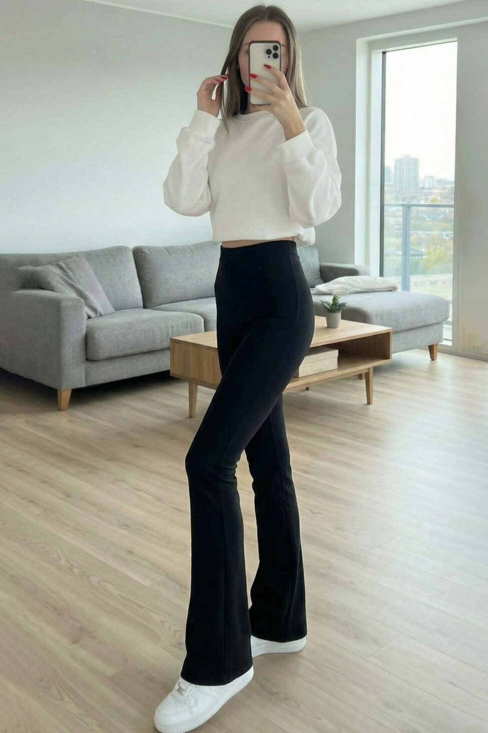 Slogan ελαστικό παντελόνι μαύρο - Image 2