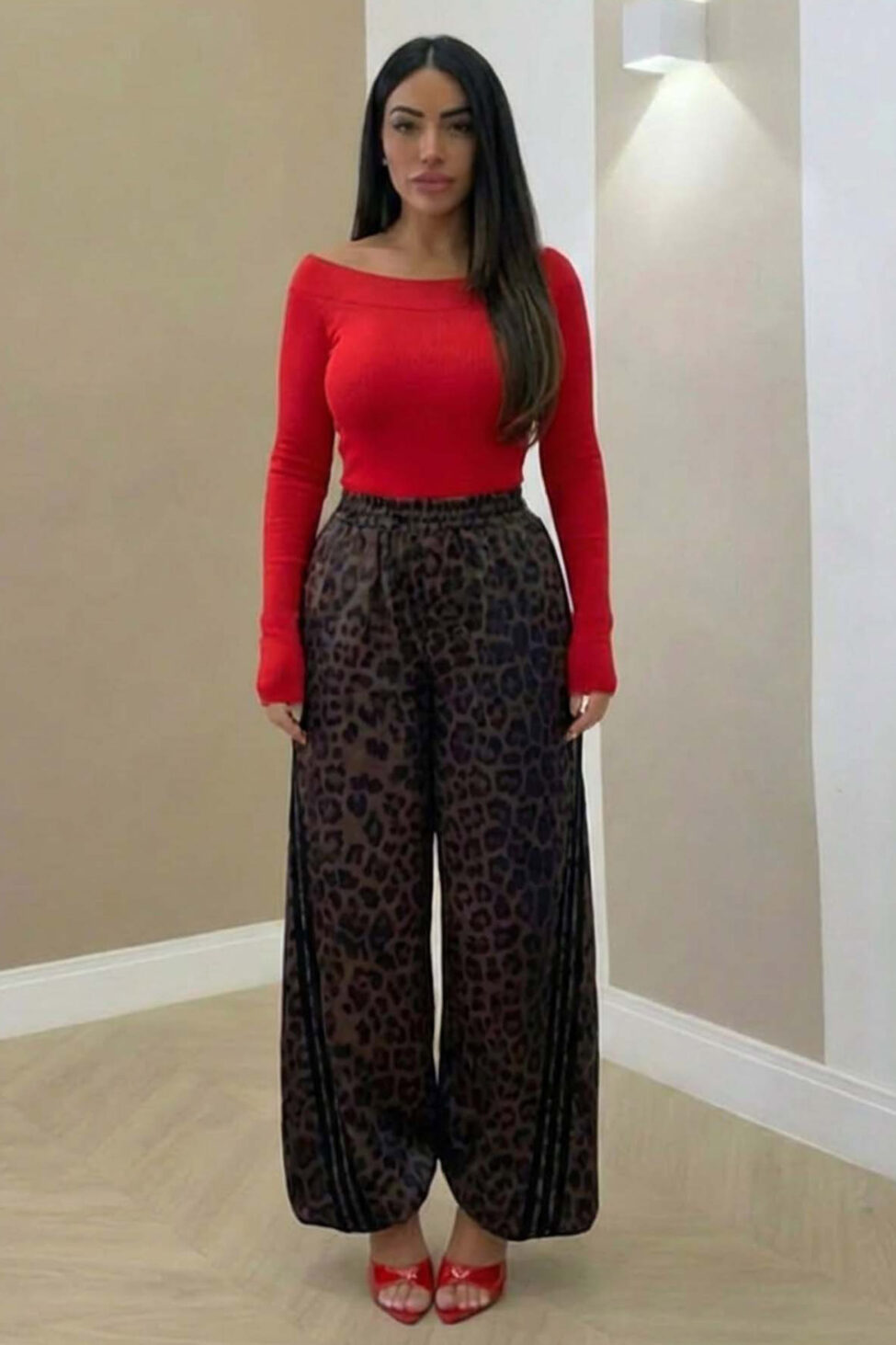 Thomais παντελόνι με ρίγες στο πλάι μαύρο - Image 2