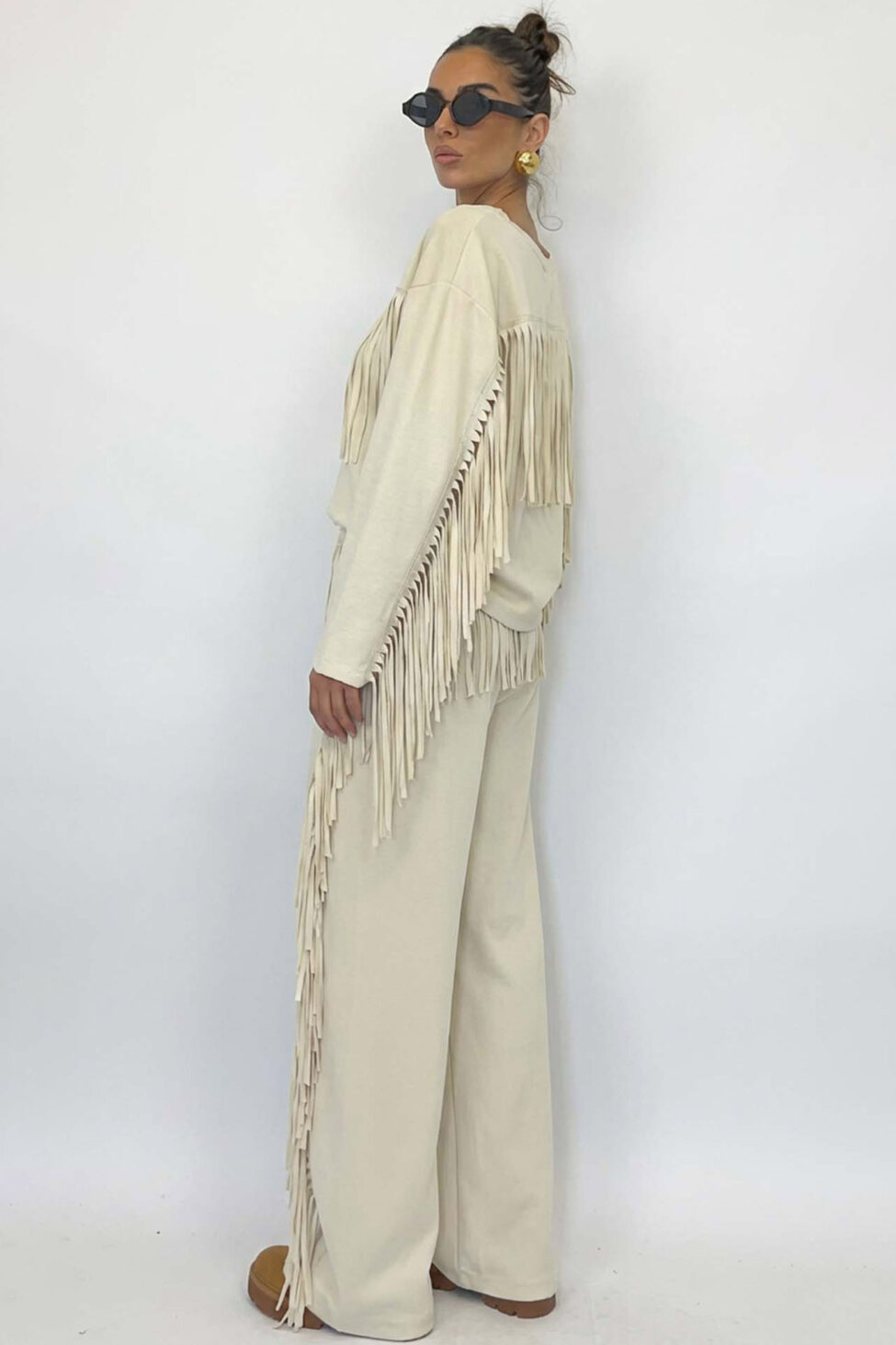 Titanic σετ μπλούζα παντελόνι με κρόσια μπεζ - Image 2