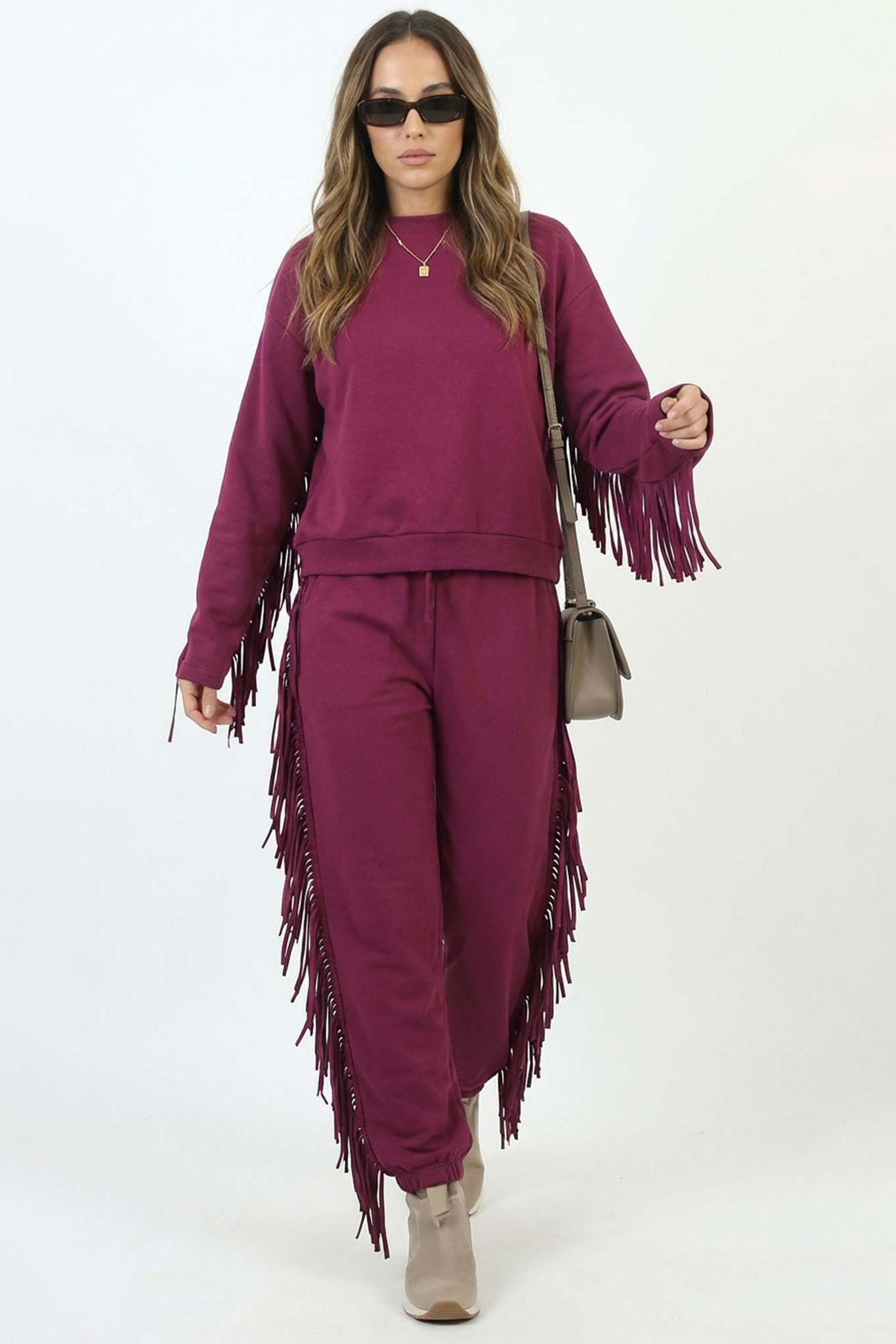 Titanic σετ μπλούζα παντελόνι με κρόσια μπορντό Titanic σετ μπλούζα παντελόνι με κρόσια μπορντό - Image 1