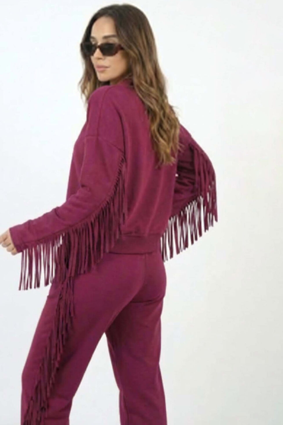 Titanic σετ μπλούζα παντελόνι με κρόσια μπορντό - Image 2