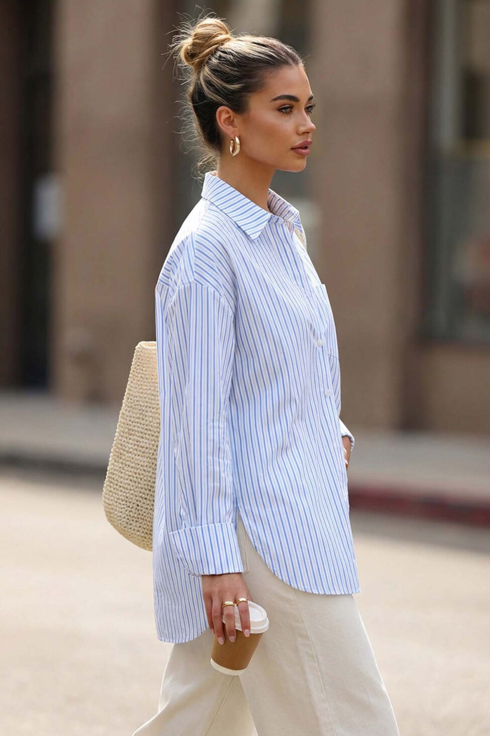 Visual πουκάμισο με ρίγες σιελ - Image 2