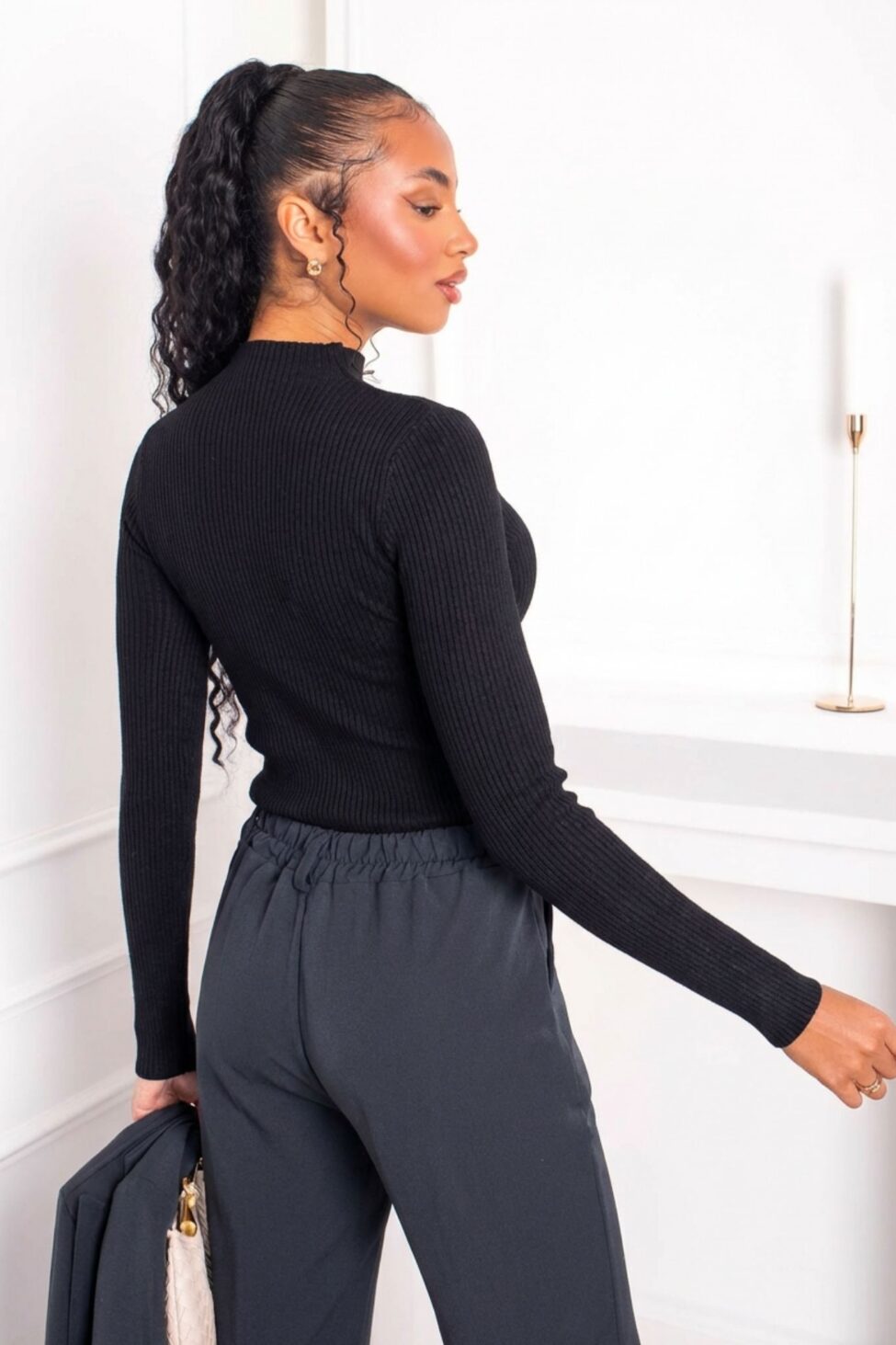 Whispers Πλεκτό Ριπ μαύρο - Image 2