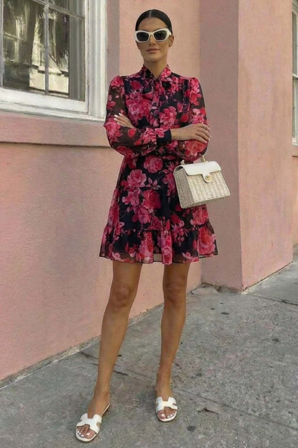 Zinnia φόρεμα φλοράλ μαύρο - Image 2