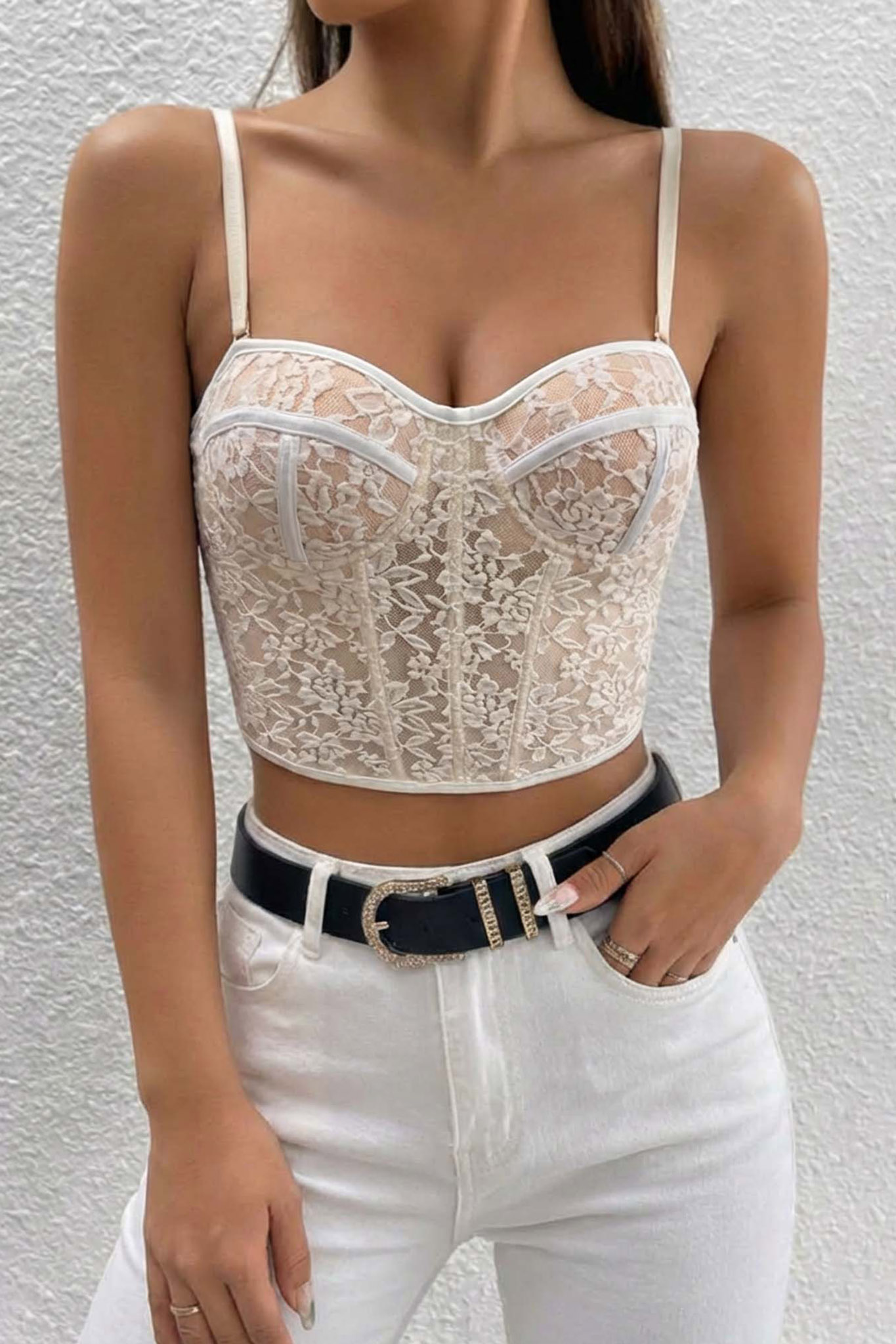 Addigton κορσές με δαντέλα λευκό Addigton κορσές με δαντέλα λευκό - Image 1