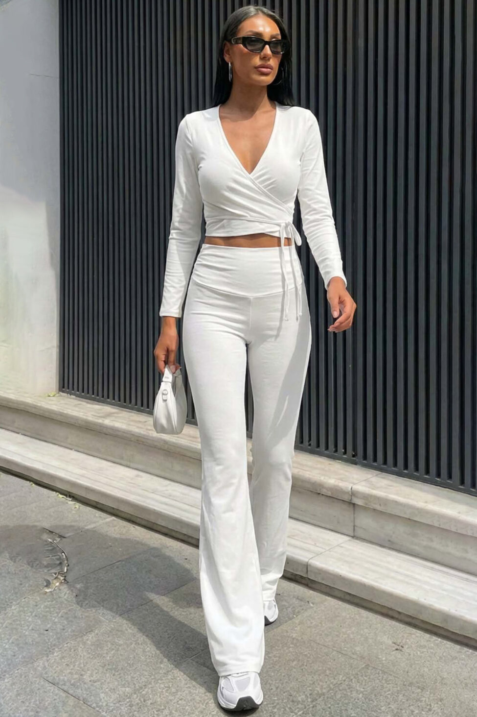 Airy σετ τοπ παντελόνι λευκό - Image 2