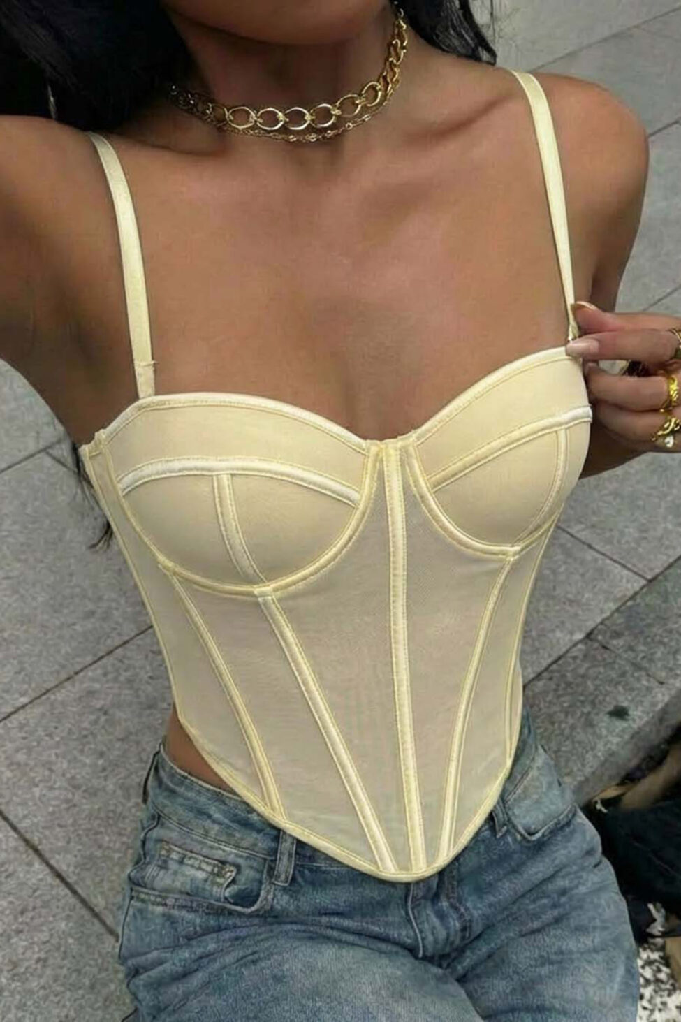 Amora κορσές κίτρινο - Image 2