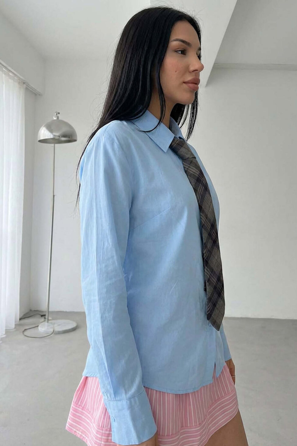 April πουκάμισο με γραβάτα μπλε - Image 4