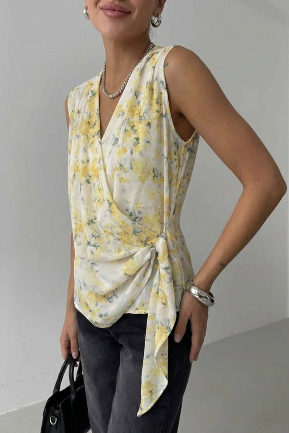 Avalon τοπ φλοράλ κίτρινο - Image 2