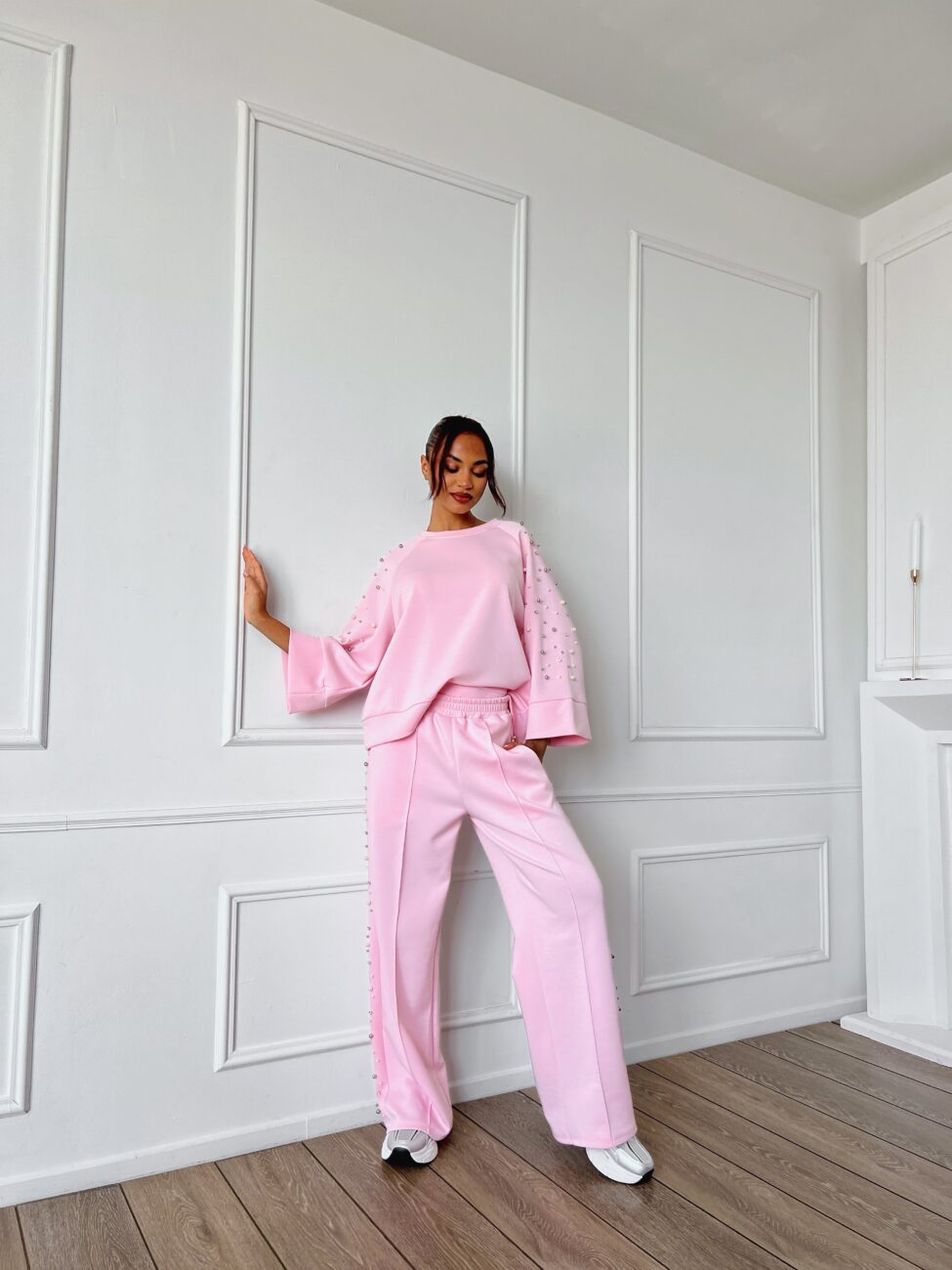 Azura σετ μπλούζα - παντελόνι ροζ - Image 4