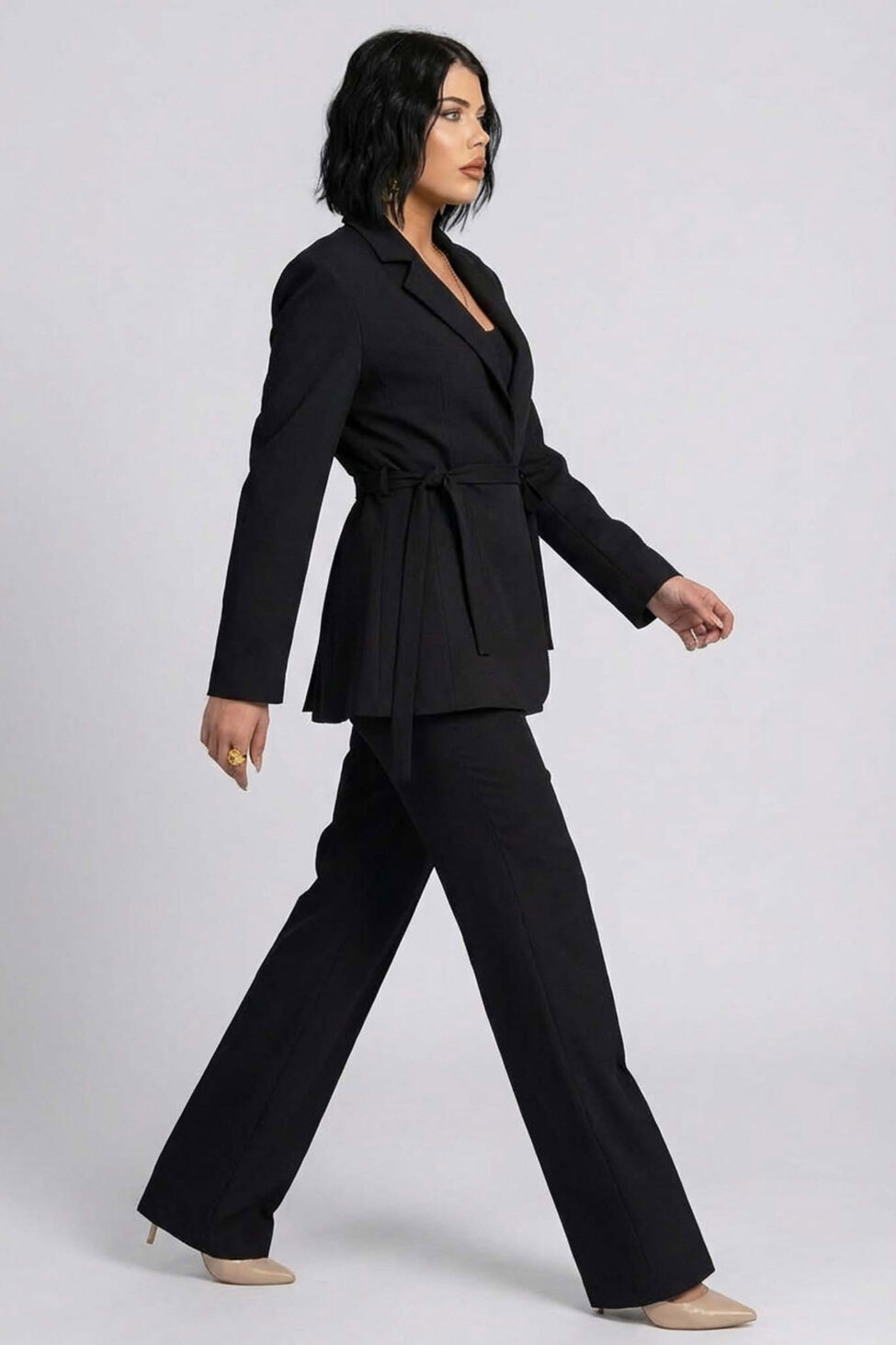 Blinker σετ σακάκι παντελόνι σε ίσια γραμμή μαύρο - Image 2