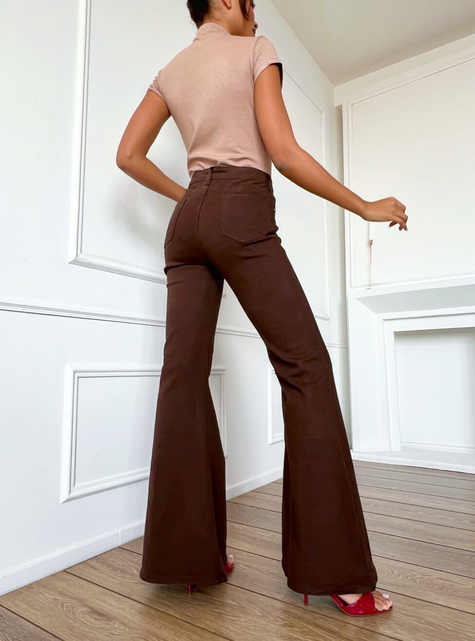 Bolter τζιν παντελόνι καμπάνα καφέ - Image 3