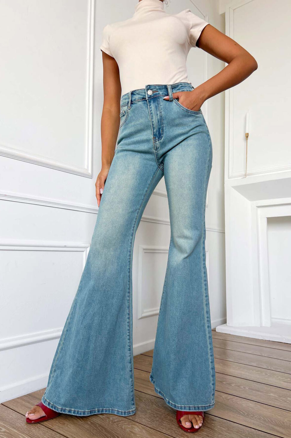 Bolter τζιν παντελόνι καμπάνα light blue - Image 4