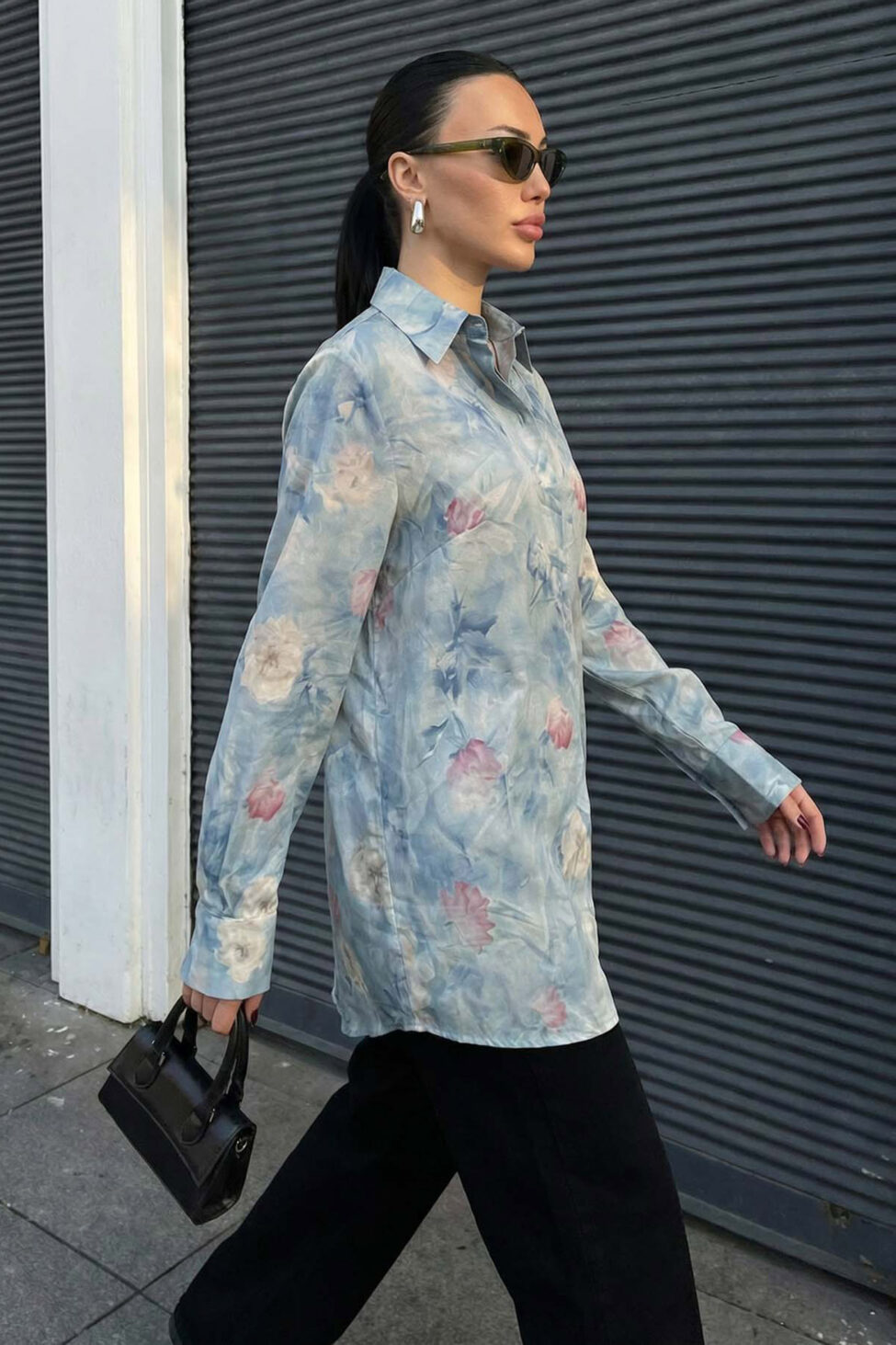 Brennan πουκάμισο ζορζέτα φλοράλ σιελ - Image 2