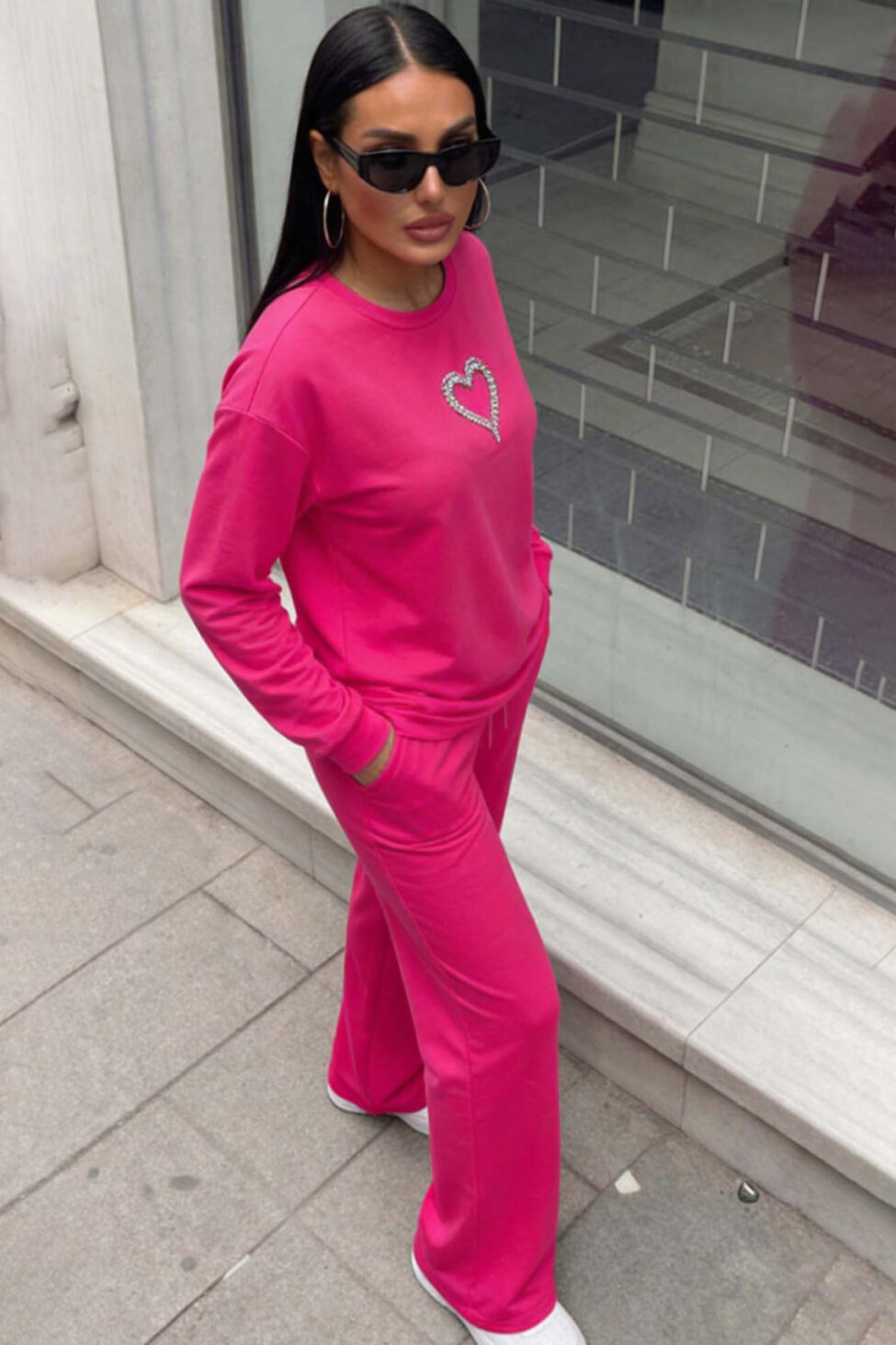 Cabin σετ φόρμας με λεπτομέρεια καρδιά φούξια - Image 2