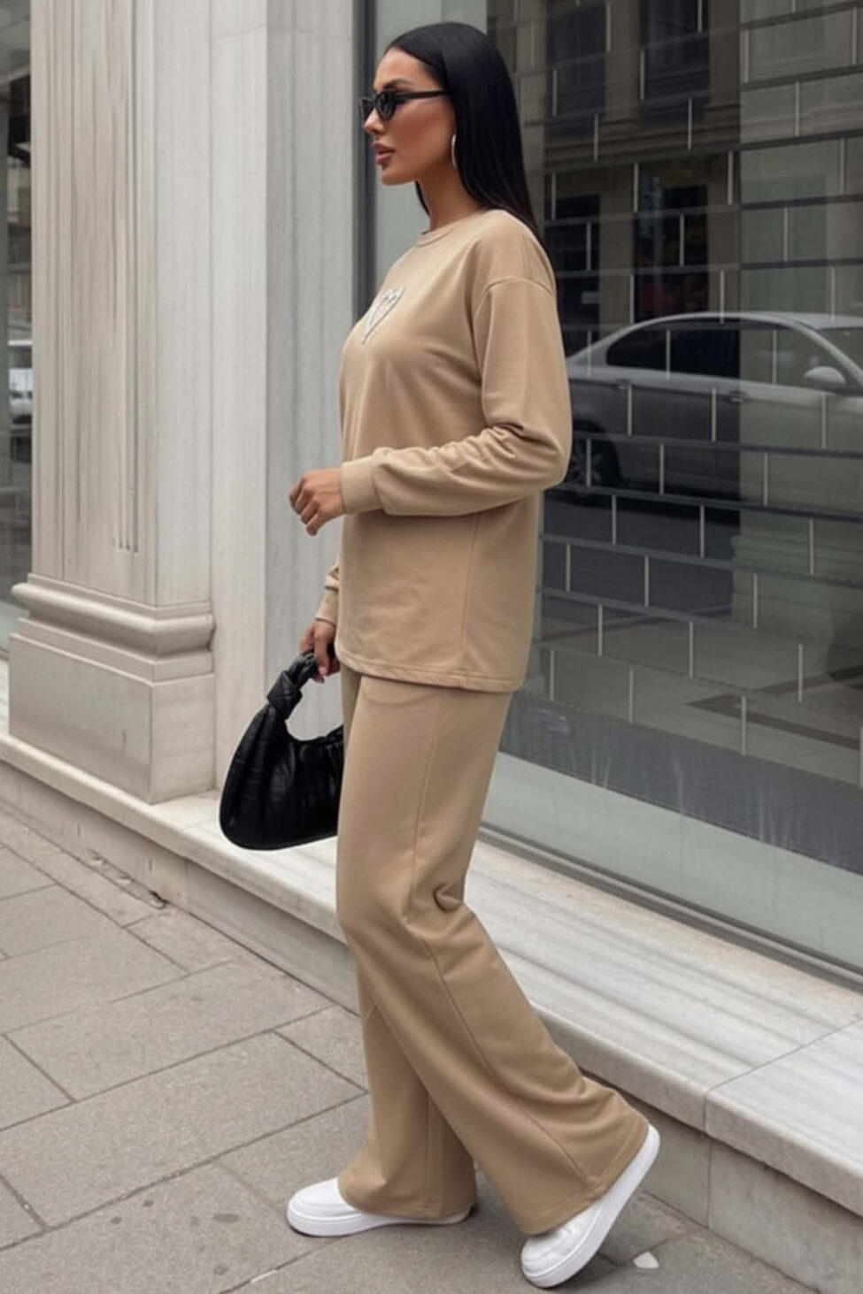 Cabin σετ φόρμας με λεπτομέρεια καρδιά μπεζ - Image 2