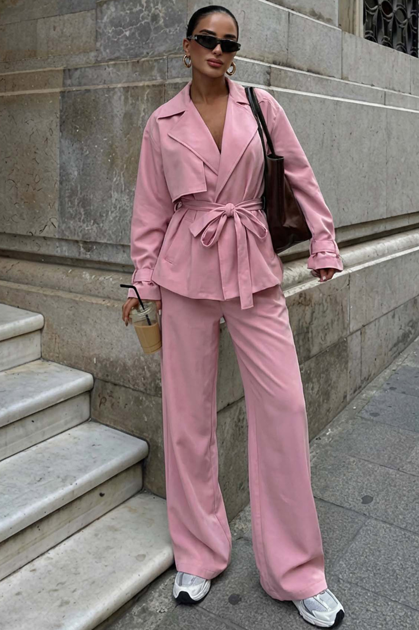 Celtic σετ κοντή καπαρντίνα με παντελόνα ροζ Celtic σετ κοντή καπαρντίνα με παντελόνα ροζ - Image 1